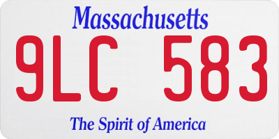 MA license plate 9LC583