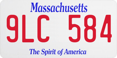 MA license plate 9LC584
