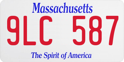 MA license plate 9LC587