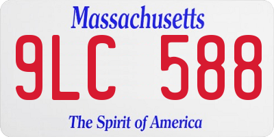 MA license plate 9LC588