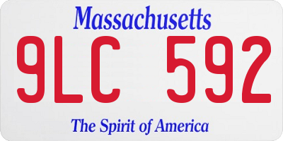 MA license plate 9LC592