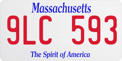 MA license plate 9LC593