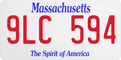 MA license plate 9LC594
