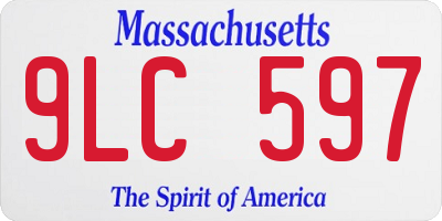 MA license plate 9LC597