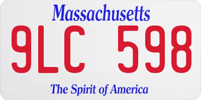 MA license plate 9LC598