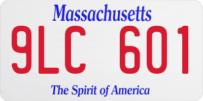 MA license plate 9LC601