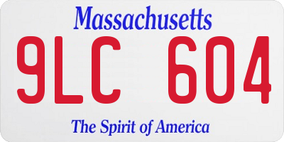 MA license plate 9LC604