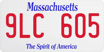 MA license plate 9LC605