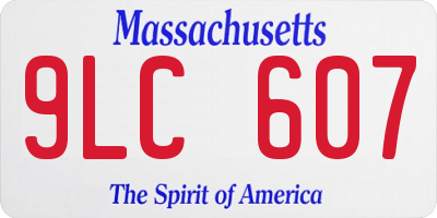MA license plate 9LC607