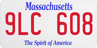 MA license plate 9LC608