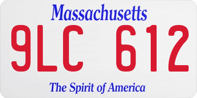 MA license plate 9LC612
