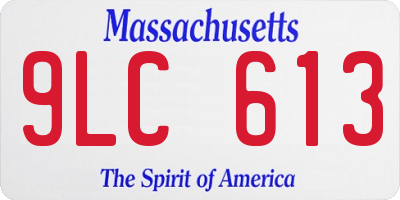 MA license plate 9LC613