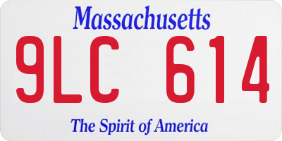 MA license plate 9LC614