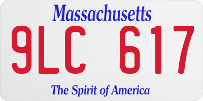 MA license plate 9LC617