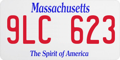 MA license plate 9LC623