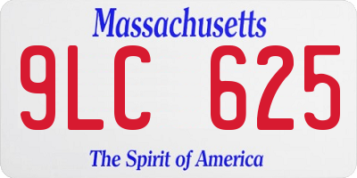 MA license plate 9LC625
