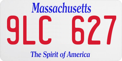 MA license plate 9LC627