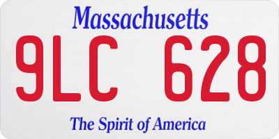 MA license plate 9LC628