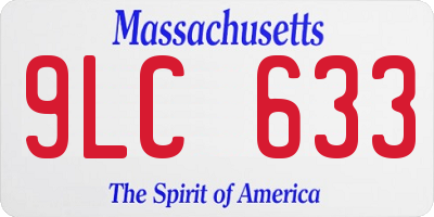 MA license plate 9LC633