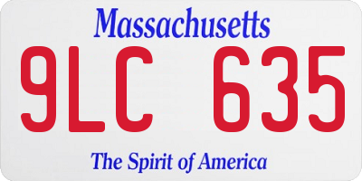 MA license plate 9LC635