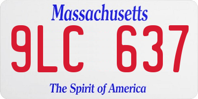 MA license plate 9LC637