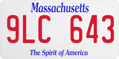 MA license plate 9LC643