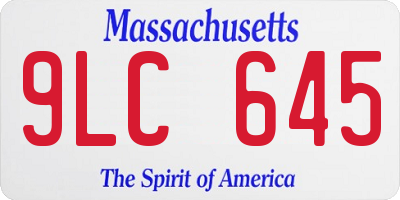 MA license plate 9LC645