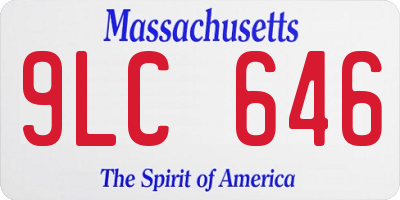 MA license plate 9LC646