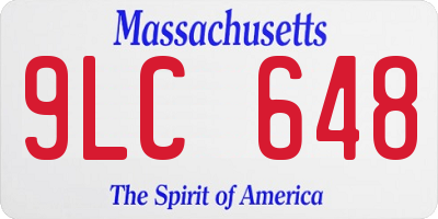 MA license plate 9LC648