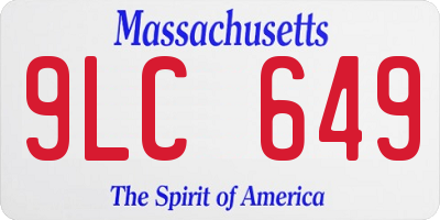 MA license plate 9LC649