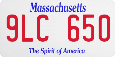 MA license plate 9LC650