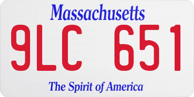 MA license plate 9LC651