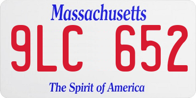 MA license plate 9LC652