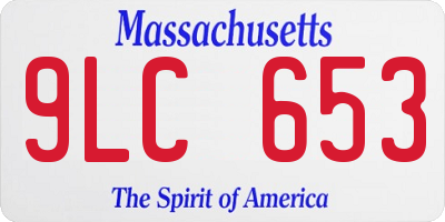 MA license plate 9LC653