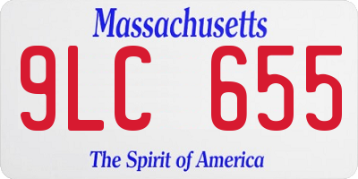 MA license plate 9LC655