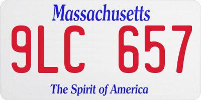 MA license plate 9LC657