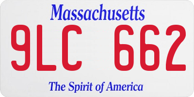 MA license plate 9LC662