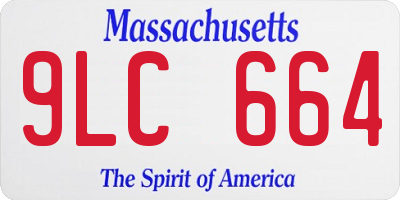 MA license plate 9LC664
