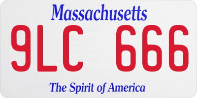 MA license plate 9LC666