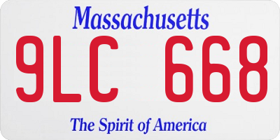 MA license plate 9LC668