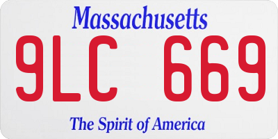 MA license plate 9LC669