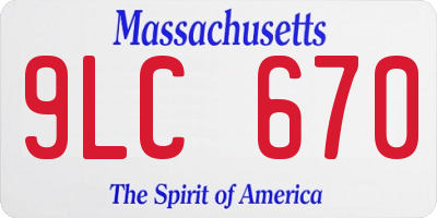 MA license plate 9LC670