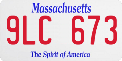 MA license plate 9LC673