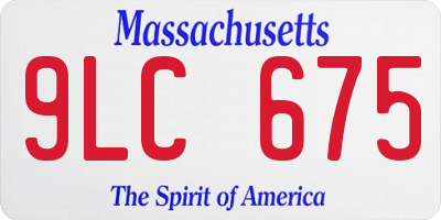 MA license plate 9LC675