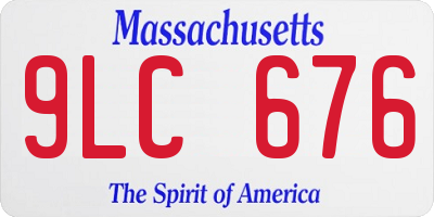 MA license plate 9LC676
