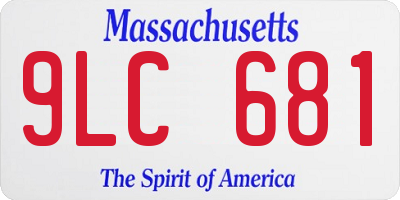 MA license plate 9LC681