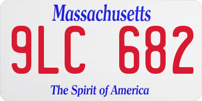 MA license plate 9LC682