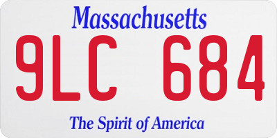 MA license plate 9LC684