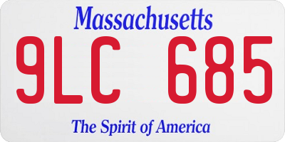MA license plate 9LC685