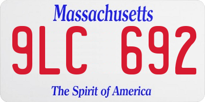 MA license plate 9LC692